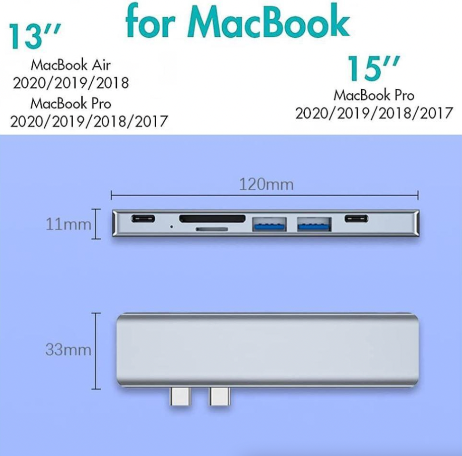 USB-C Multiport Hub for MacBook, Windows/ with 4K HDMI