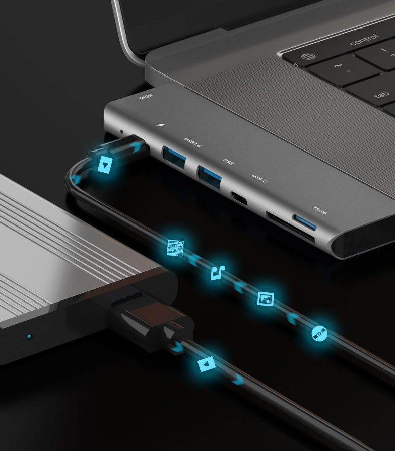 USB-C Multiport Hub for MacBook, Windows/ with 4K HDMI