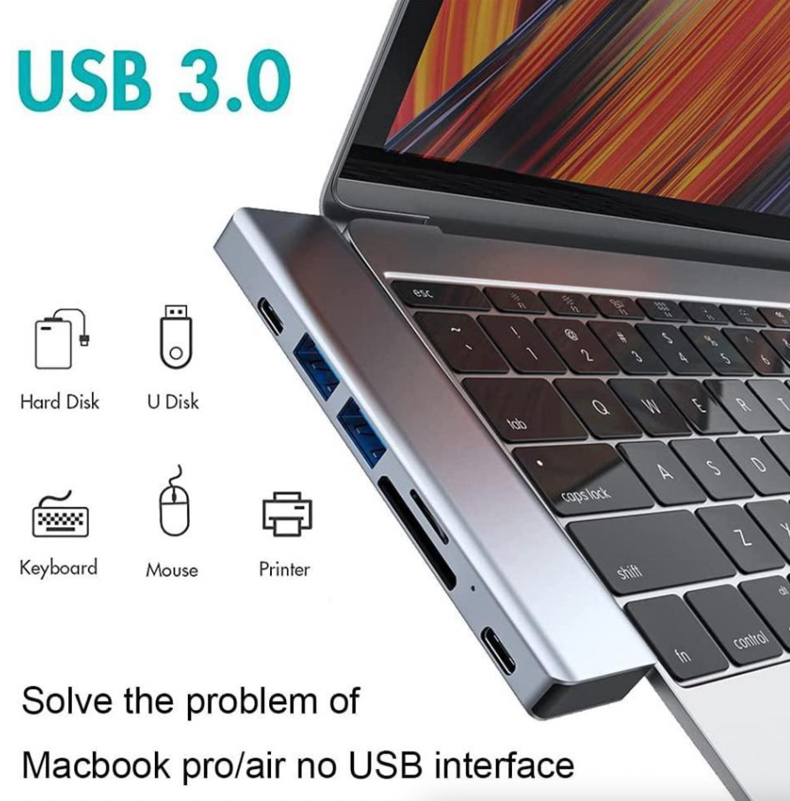 USB-C Multiport Hub for MacBook, Windows/ with 4K HDMI