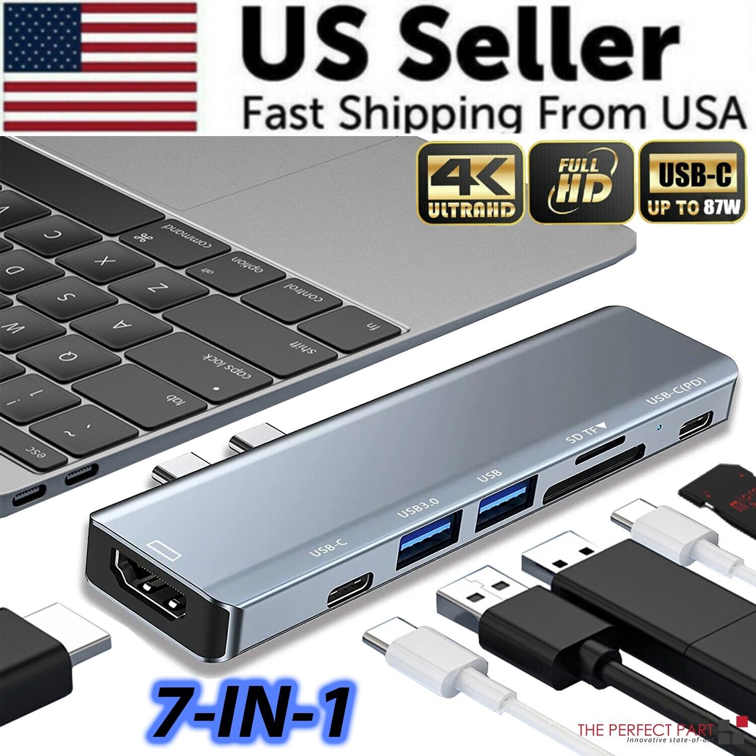 USB-C Multiport Hub for MacBook, Windows/ with 4K HDMI