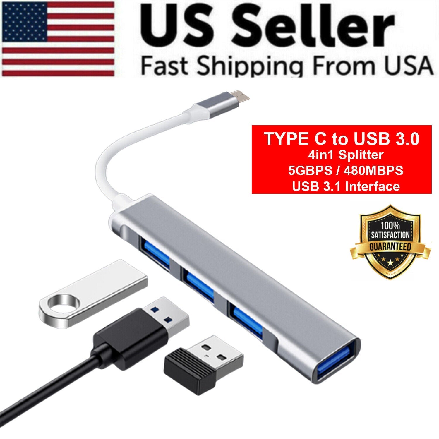 USB-C Multiport Hub for MacBook, Windows/ with 4K HDMI